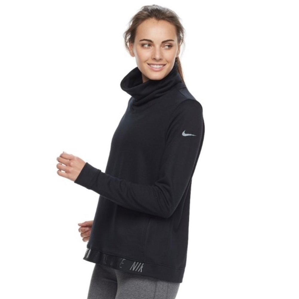 Nike Dri-FIT Training Black Cowl Neck Sweatshirt
